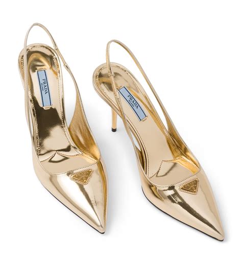 patent-leather slingback pumps prada|prada kitten heel pumps.